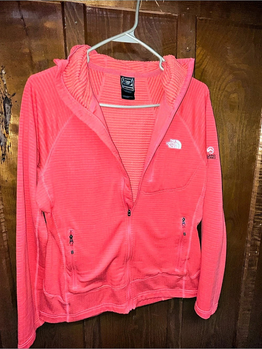 The North Face Summit Series L2 Power Grid Fleece Hoodie Orange Large